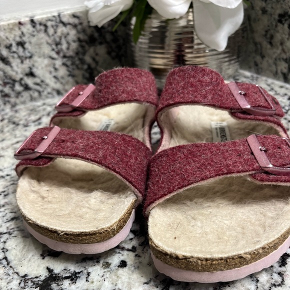 Birkenstock Arizona Pink Felt and Wool Sandal Size 36 - Picture 6 of 11